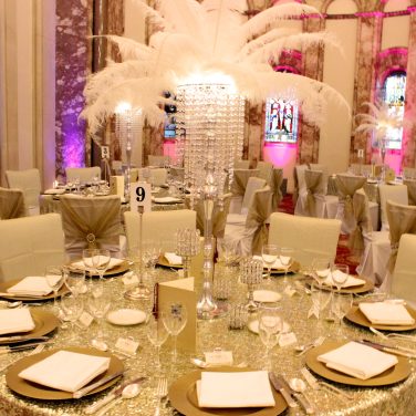 Gold Sequin Round Tablecloth Gatsby Theme