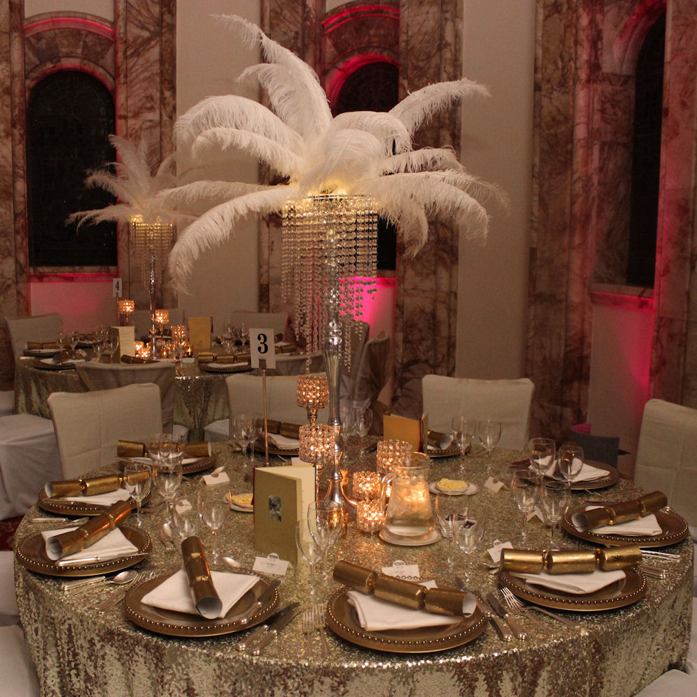 Gold Sequin Round Tablecloth Gatsby Theme