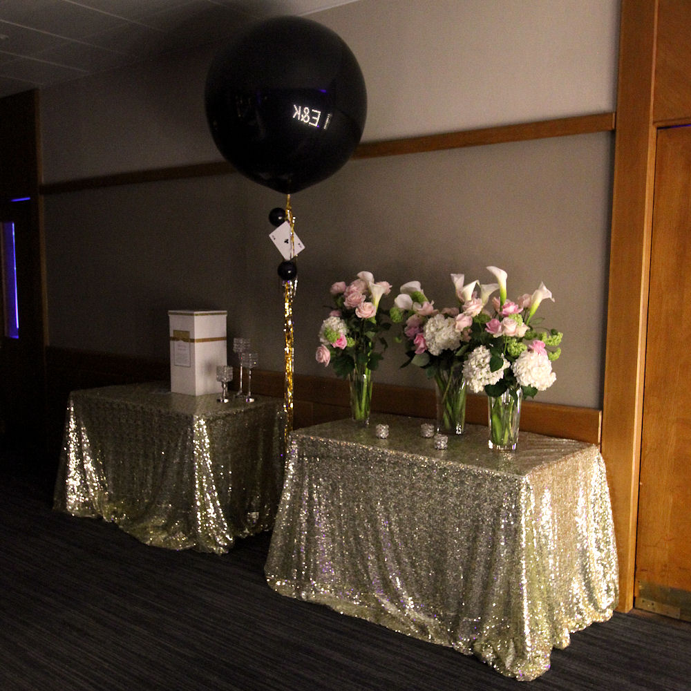 Gold Sequin Long Tablecloth