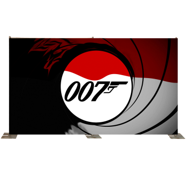 James Bond Themed Backdrop with Red Gun Barrel