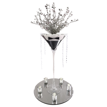 Tuxedo & Bow Tie Centrepiece with Crystals and Silver Stars