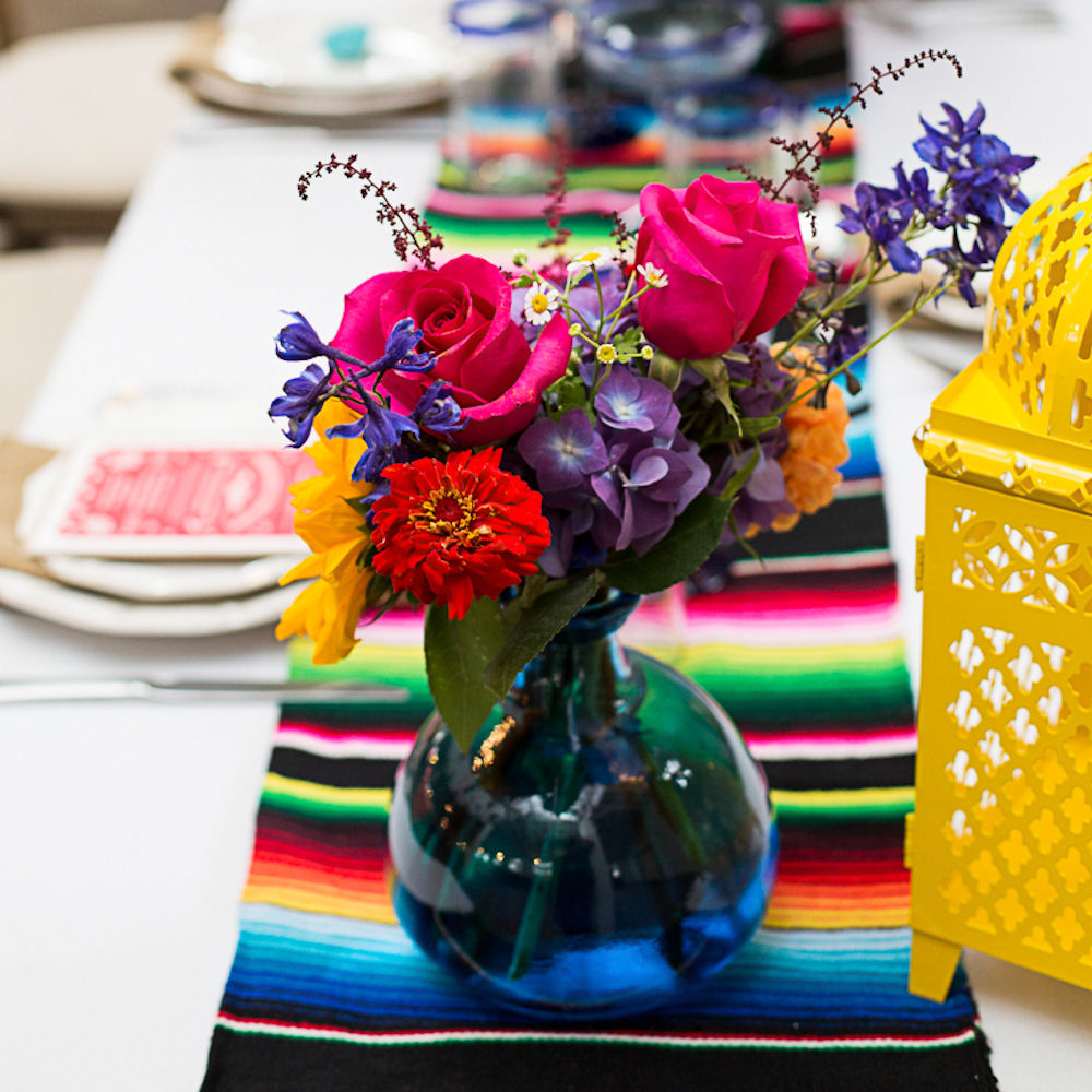 Mexican Mexico Centrepiece Flowers and Runner
