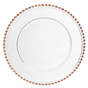 Rose Gold Beaded Charger Plate
