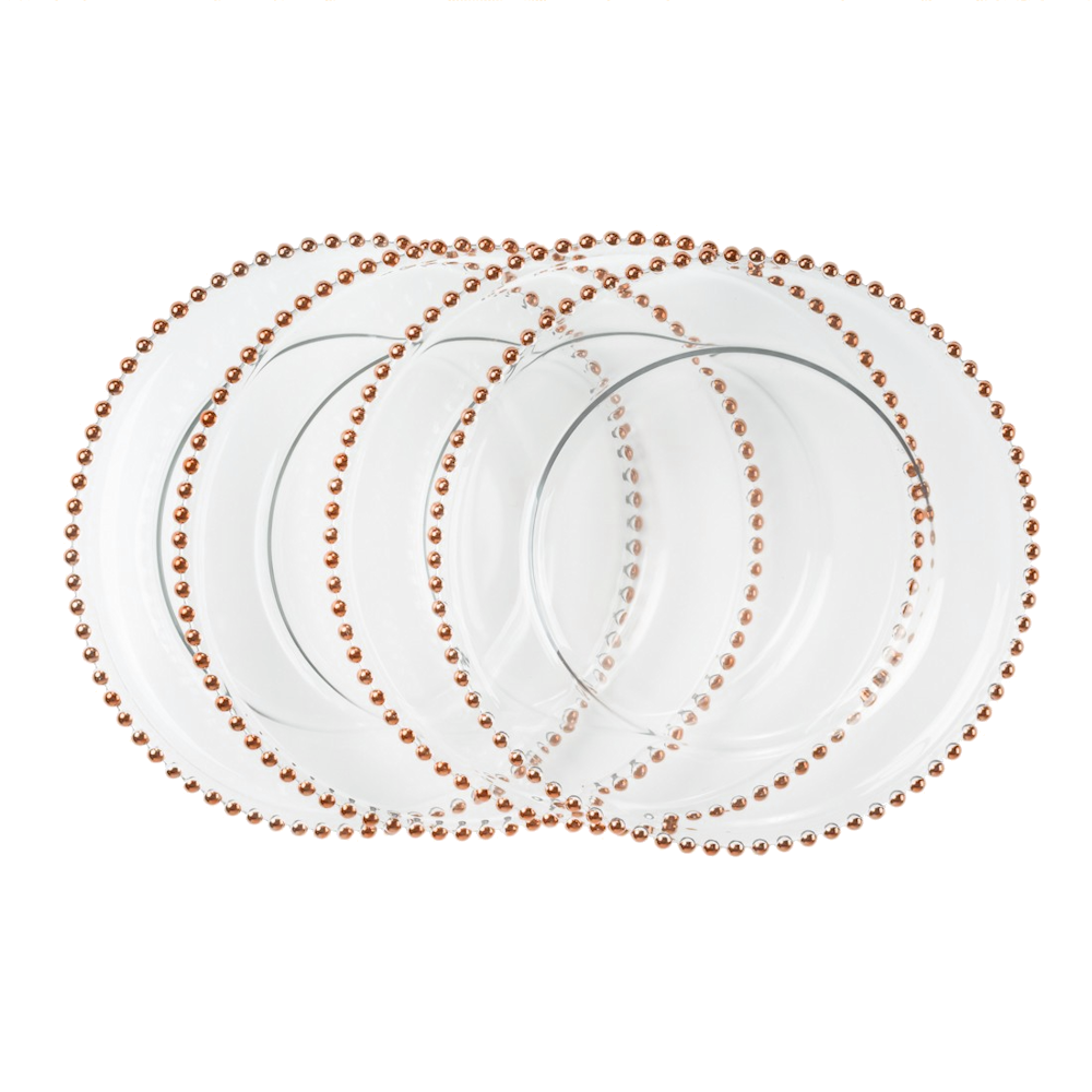 Rose Gold Beaded Charger Plate