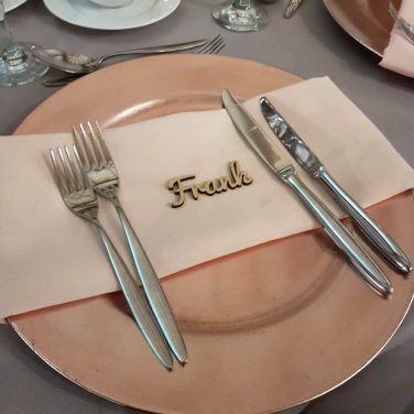 Rose Gold Plain Charger Plate with Vendella Napkin