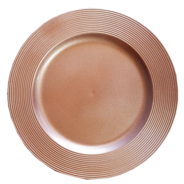 Rose Gold Ribbed Acrylic Charger Plate