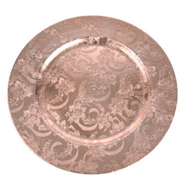 Rose Gold Acrylic Charger Plate with Swirls