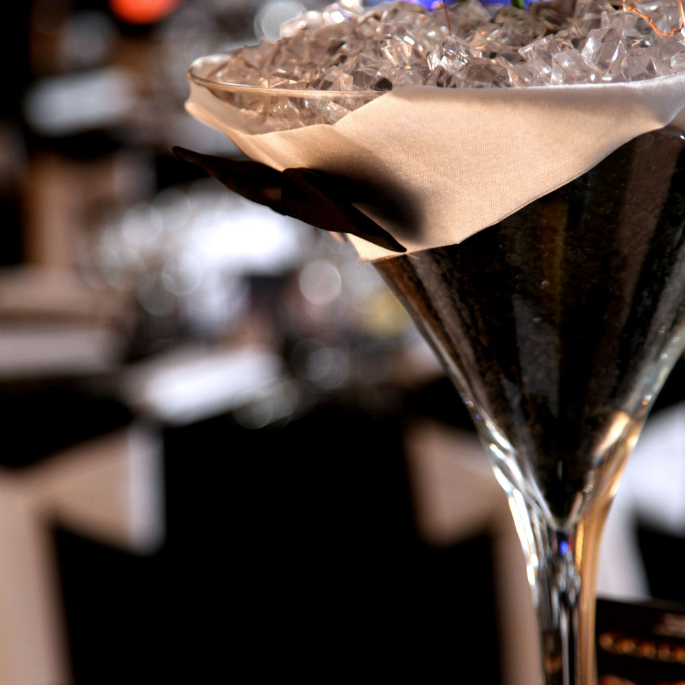 Tuxedo & Bow Tie Martini Glass Centrepiece