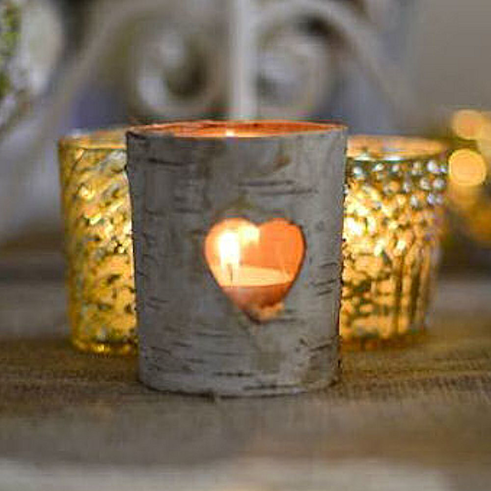 Log Bark Tea Light Holder
