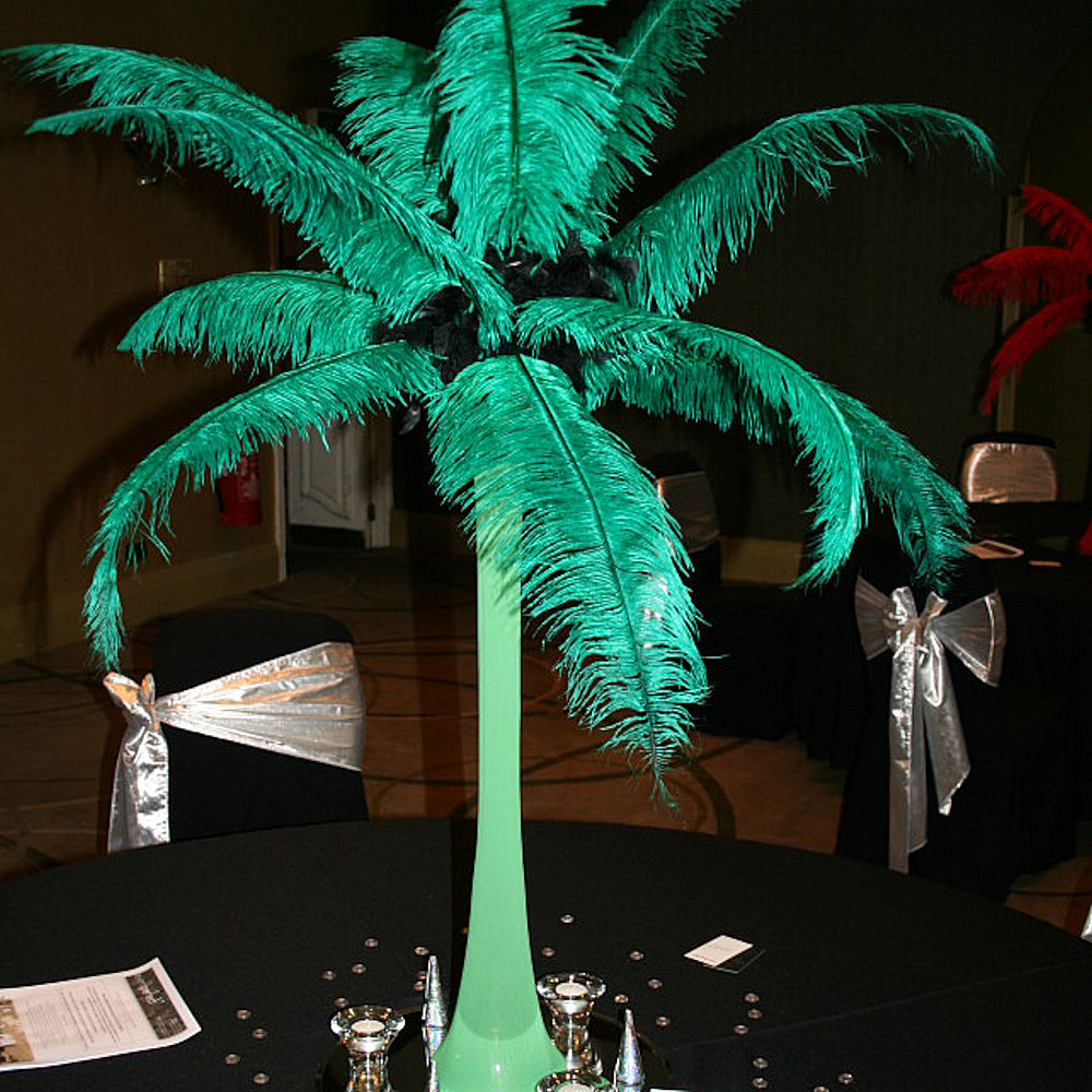 Aqua Teal Feather Centrepiece