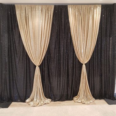 Black & Gold Sequin Backdrop