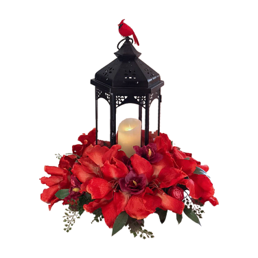Chinese Centrepiece with lantern, flowers and bird