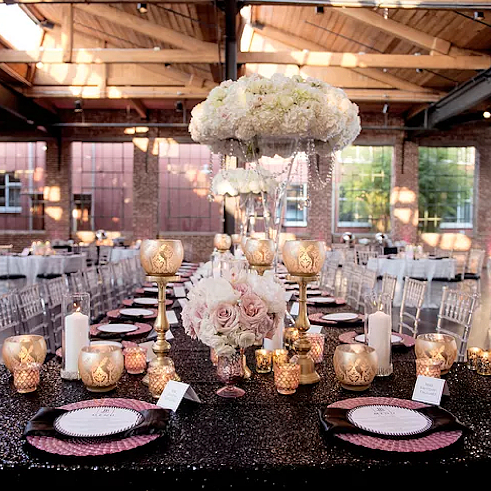 Black Sequin Tablecloth