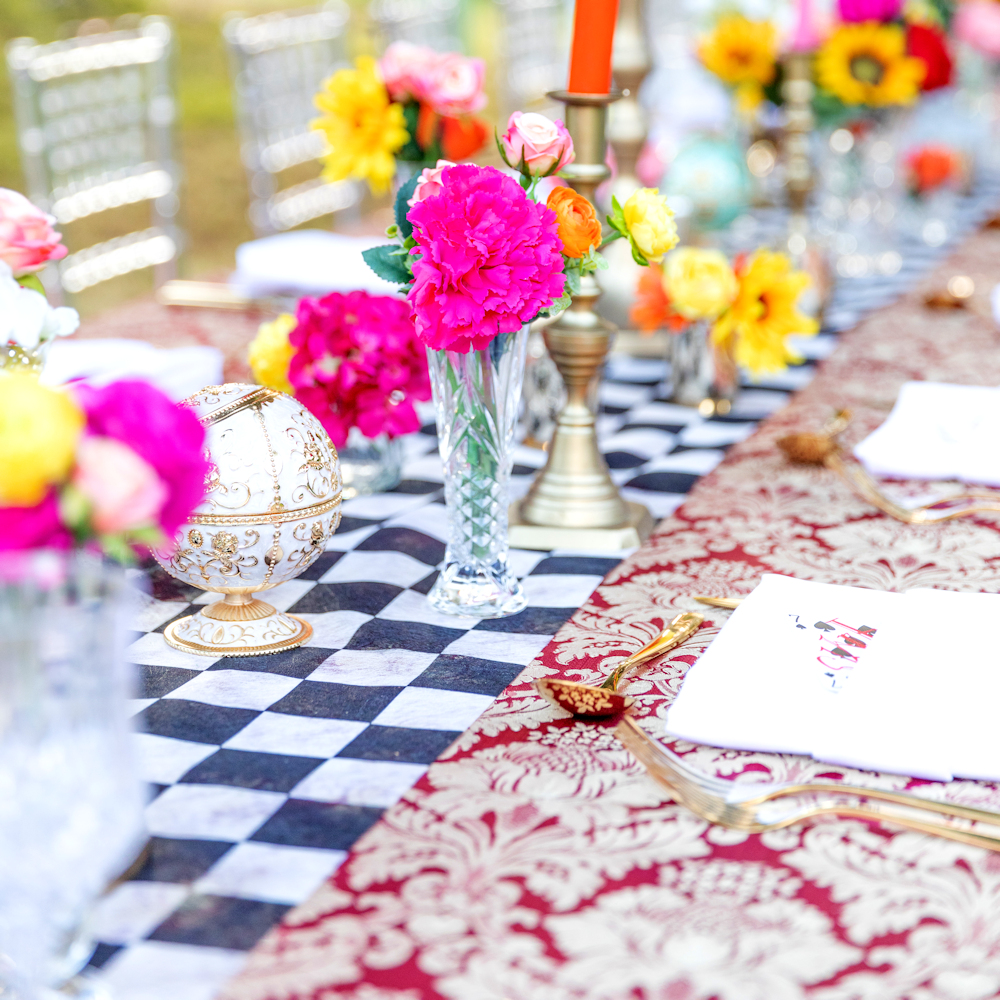 Black & White Checkered Table Runner