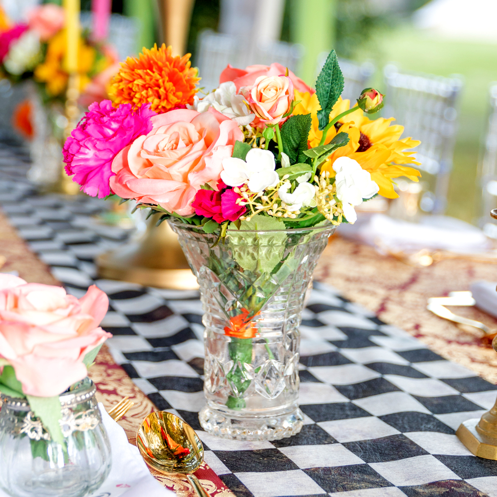 Black & White Checkered Table Runner