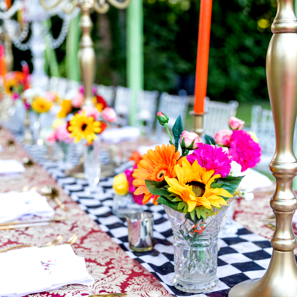 Black & White Checkered Table Runner