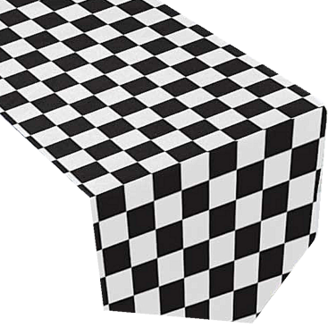 Black & White Checkered Table Runner