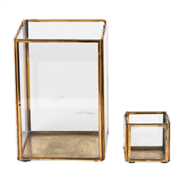 Terranium Lantern Gold & Tea Light