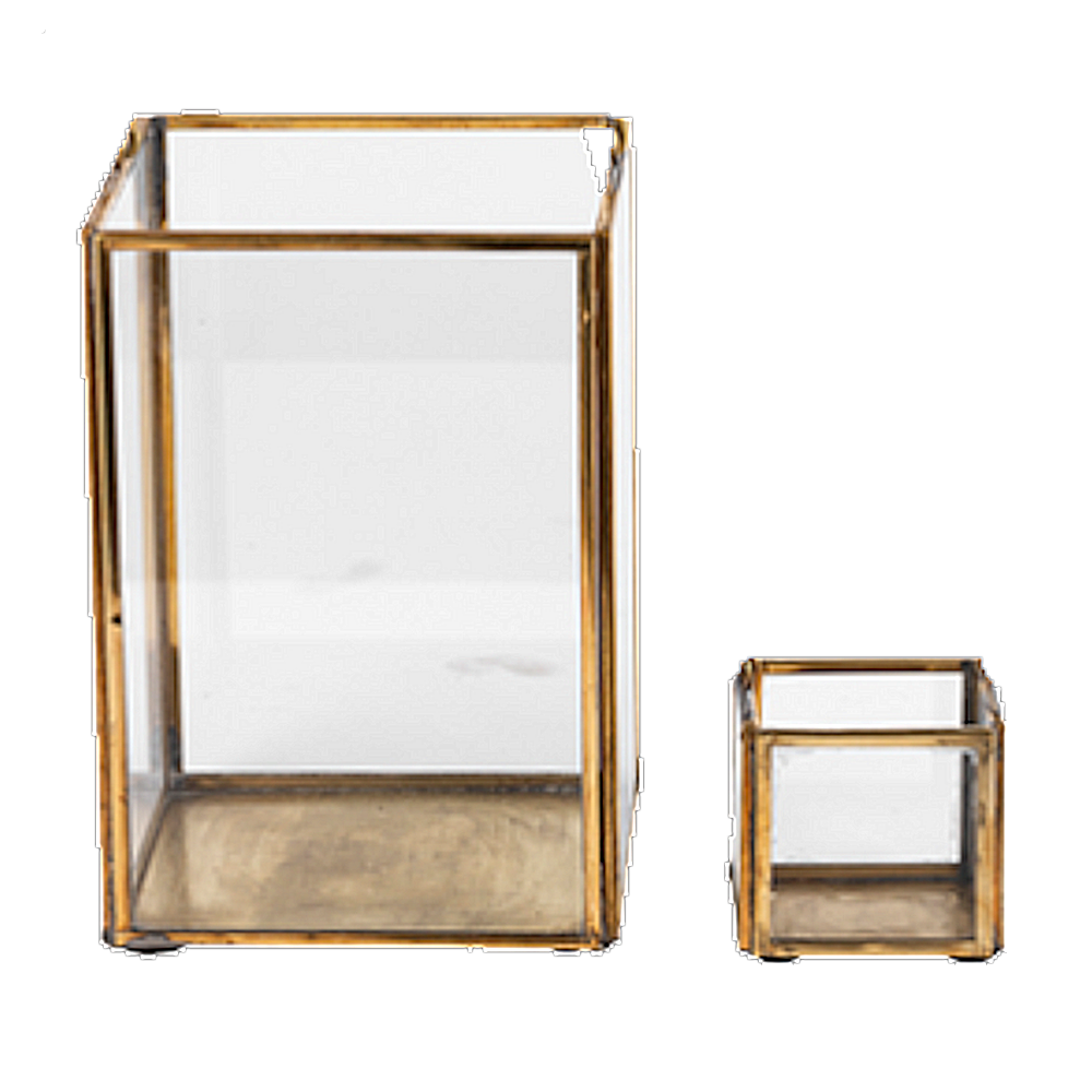 Terranium Lantern Gold & Tea Light
