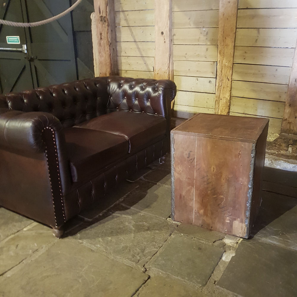 Brown Chesterfield Sofa & Tea Chest Priory Barn