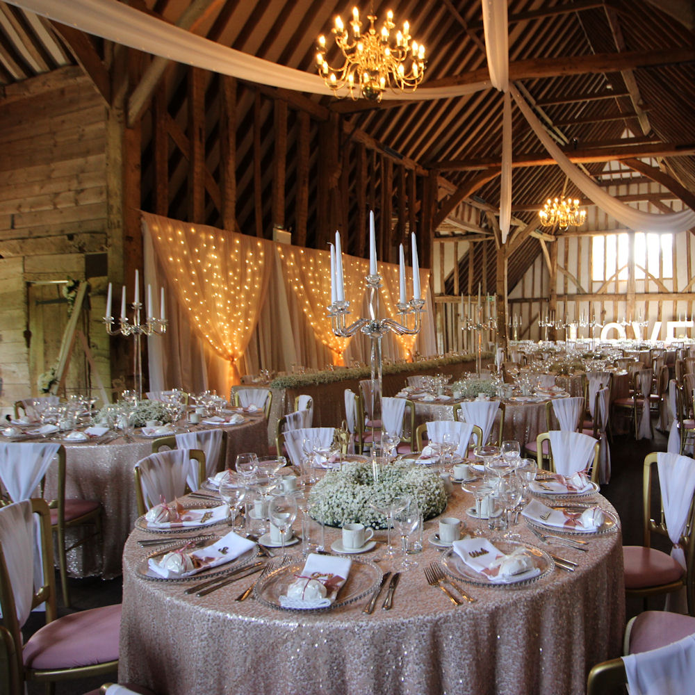 Champagne Rose Gold Sequin Tablecloth 11