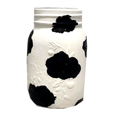 Cow Print Mason Jar
