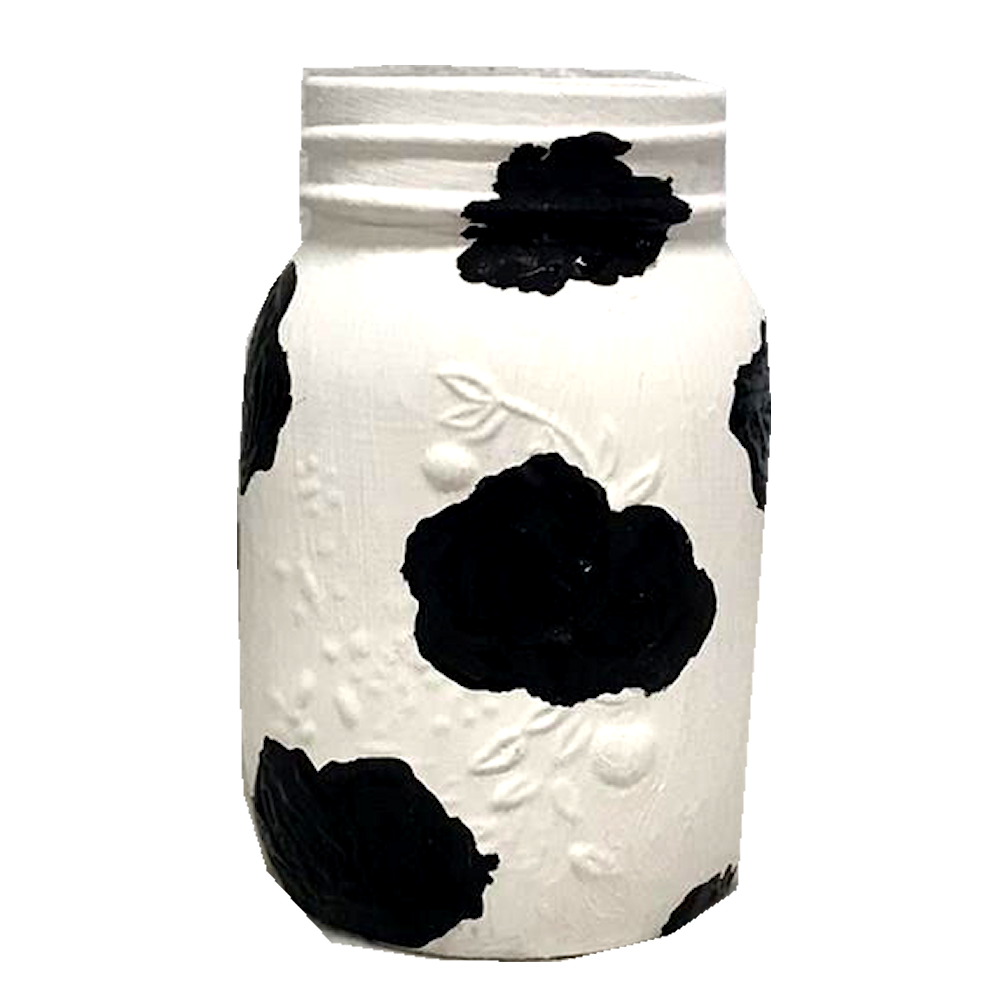 Cow Print Mason Jar