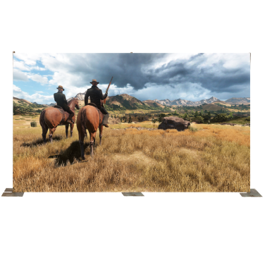 Cowboys on Horse Back with View Backdrop