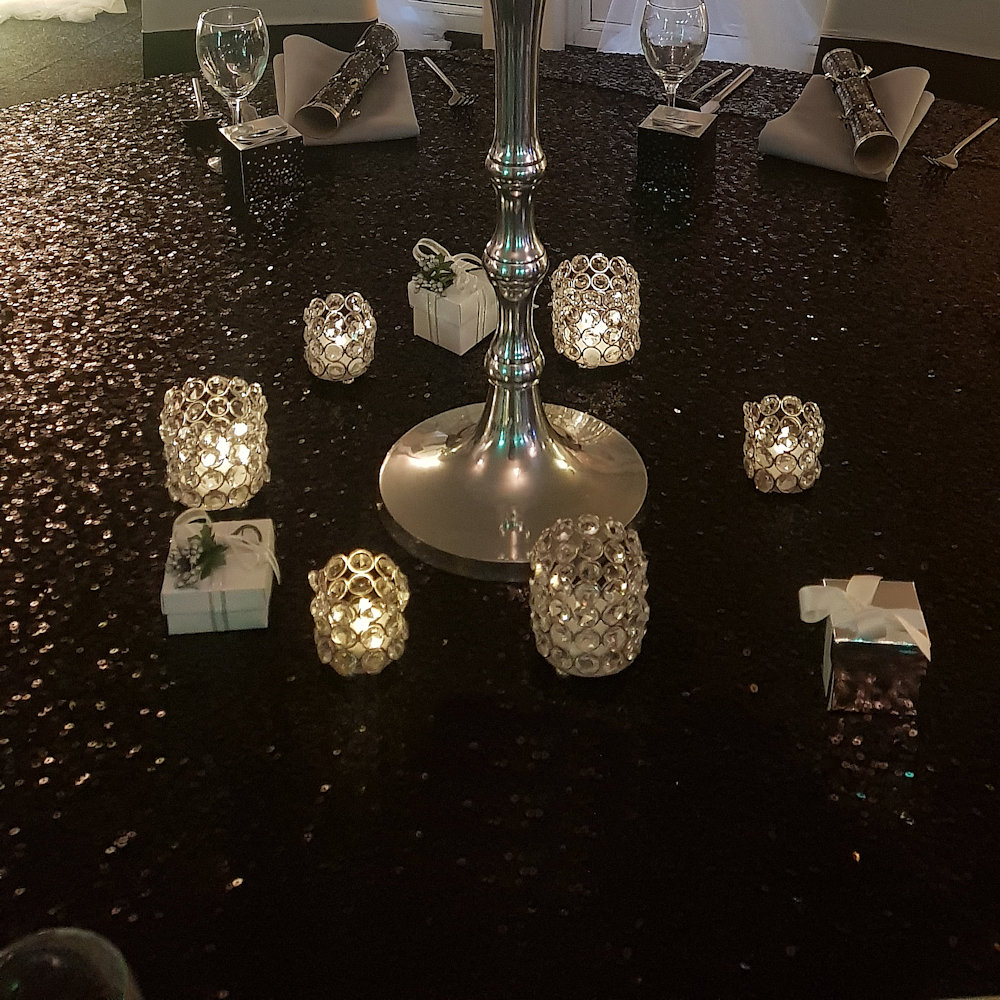 Black Sequin Tablecloth