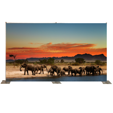 Elephants Watering Hole at Sunset Backdrop