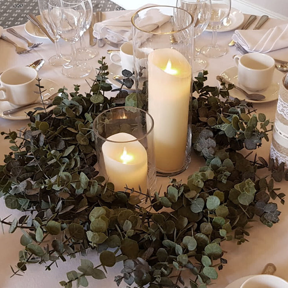 Eucalyptus Ring with Cylinder Vases 1