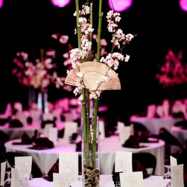 Fan Bamboo Cherry Blossom Centrepiece