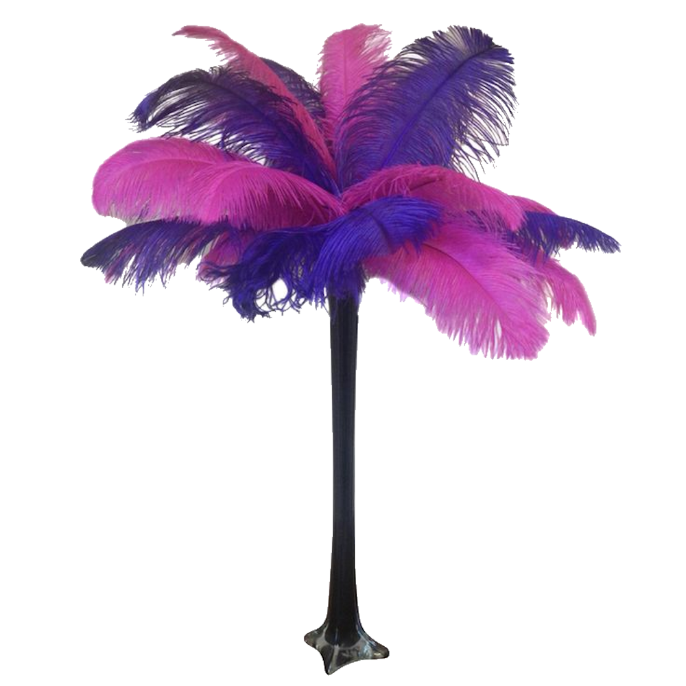 Coloured Feather Centrepiece Pink & Purple