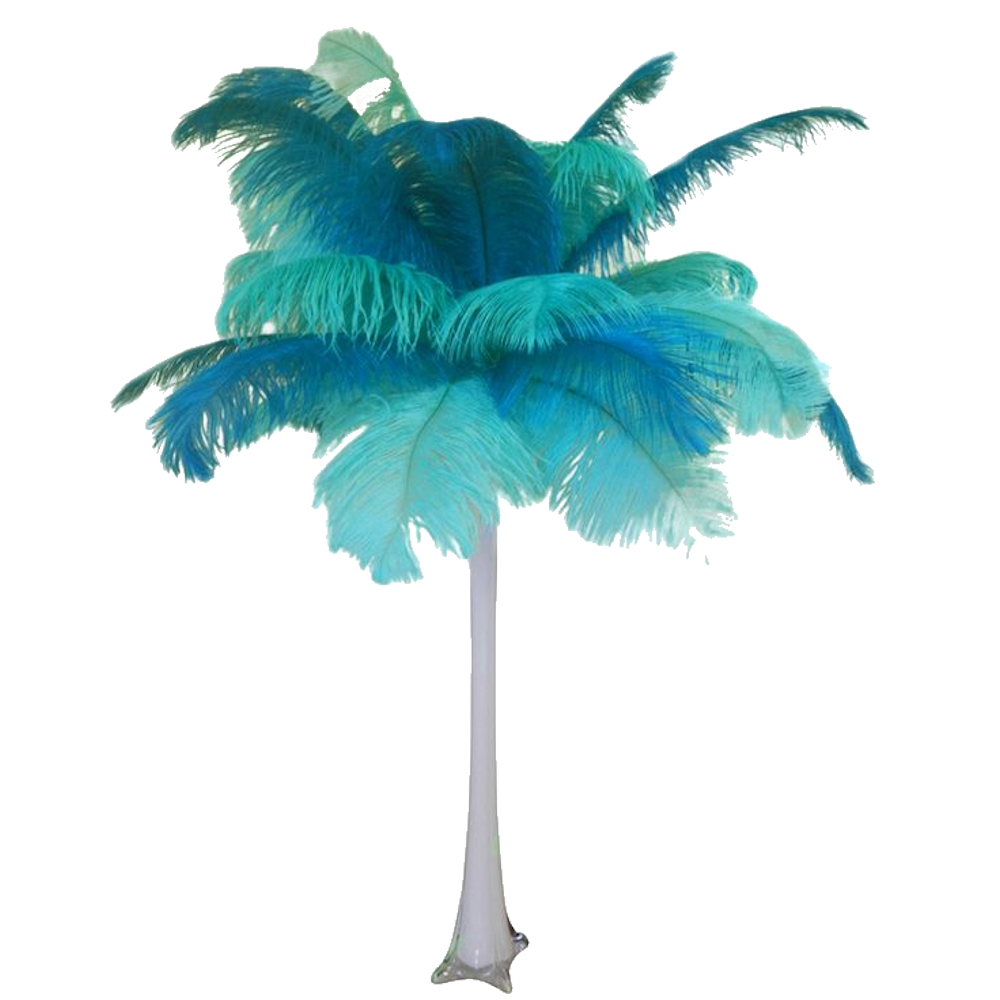 Coloured Feather Centrepiece Turquoise & Teal