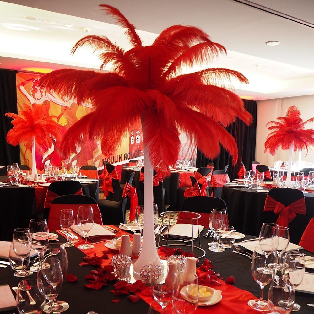 Feather Centrepiece Red