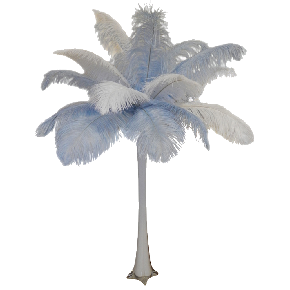 Coloured Feather Centrepiece Baby Blue & White