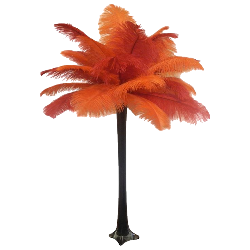 Coloured Feather Centrepiece Red & Orange