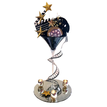 Martini Vase Centrepiece with Film Reel & Stars