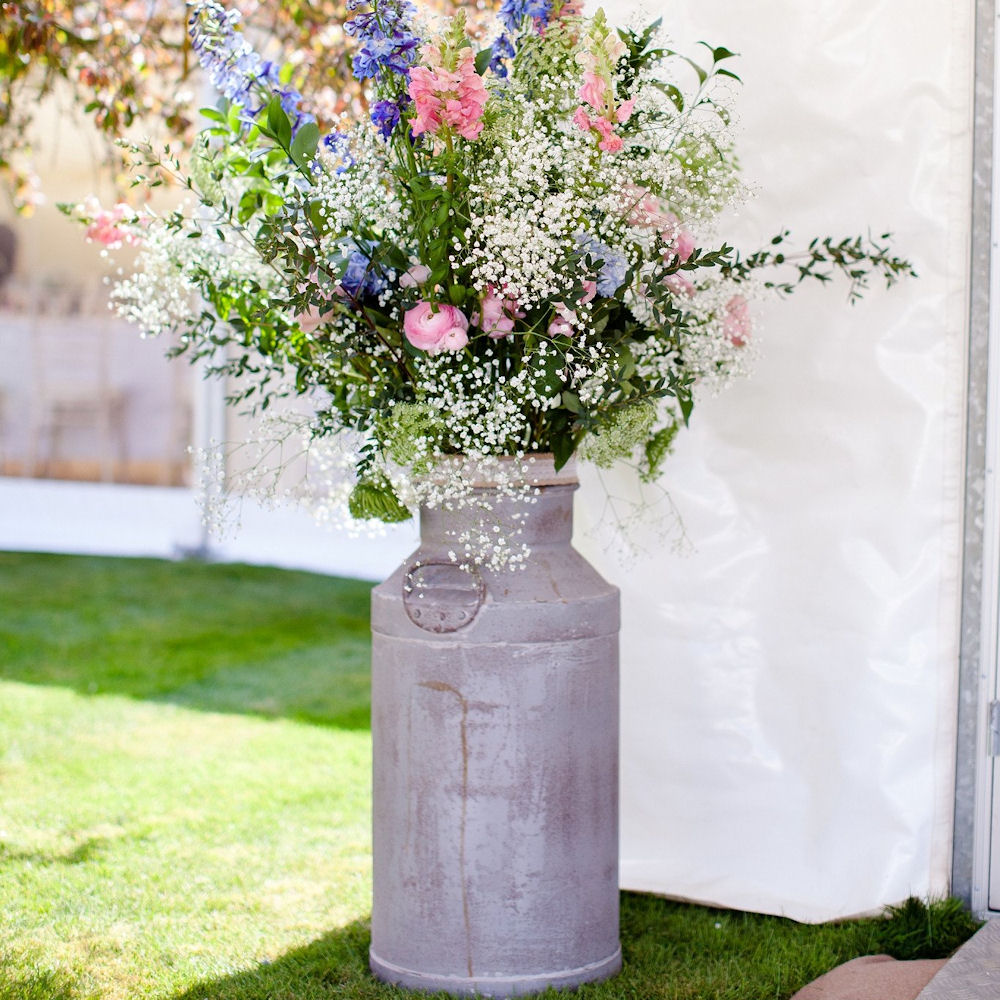 Galvanised Steel Metal Vintage Milk Churn