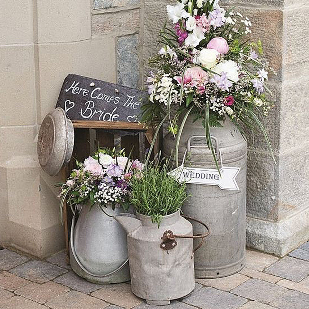 Galvanised Steel Metal Vintage Milk Churn