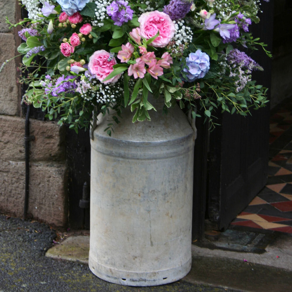 Galvanised Steel Metal Vintage Milk Churn