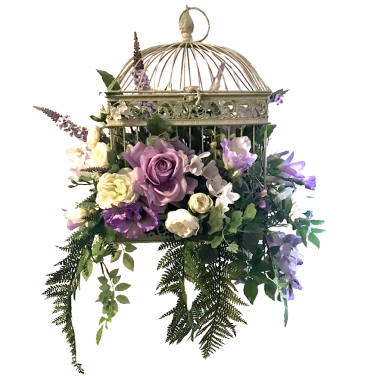 Rectangle Garden Bird Cage with Flowers