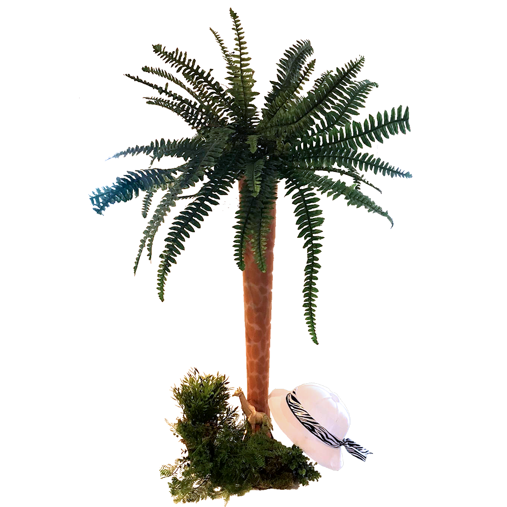 Fern Centrepiece with Giraffe Stand & Safari Hat