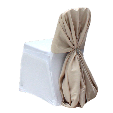 Champagne Gold Chair Wrap with White Chair Cover