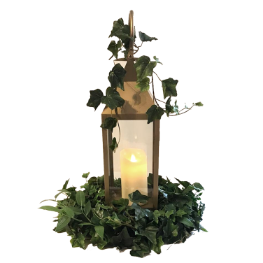 Gold Lantern Centrepiece with Ivy