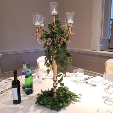 Gold Candelabra with Ivy 1