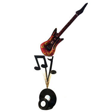 Rock & Roll Centrepiece with Guitar, Notes & Records