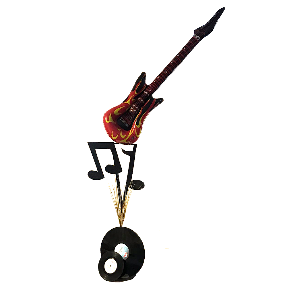 Rock & Roll Centrepiece with Guitar, Notes & Records