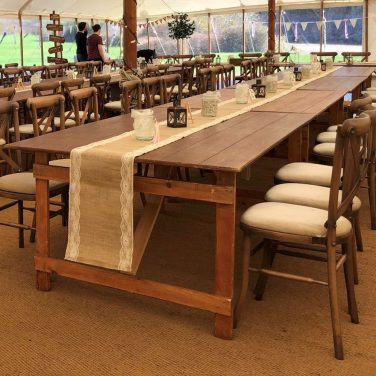 Hessian Runner with Lace Sides 6