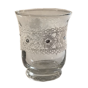 Hurricane with Lace Tea Light Holder